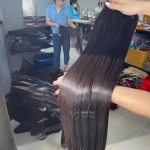 Wonderful Natural Color Mirror Bone Straight Super Shiny Silky Vietnamese Raw Hair Double Drawn Human Hair Wig Hair Suppliers