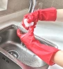 Xingli Factory hot sale red unlined household work latex gloves for general cleaning