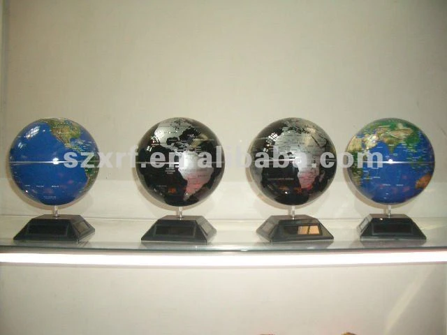 XRF Solar powered rotating world globe map for Geography teaching or office