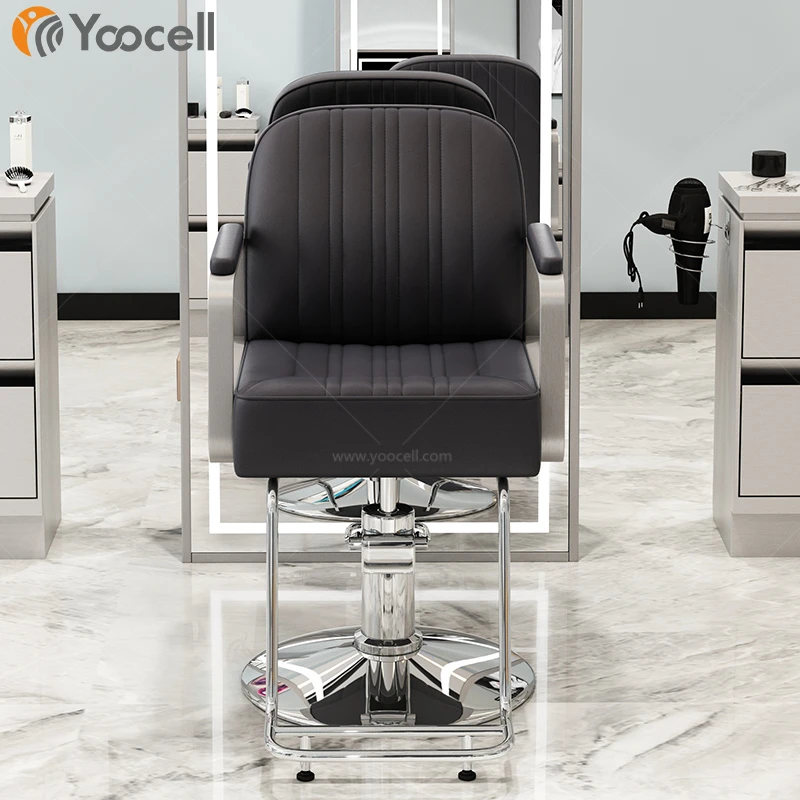 Yoocell Styling Chair Beauty Equipment Stainless Steel Black Color Salon Furniture hairdressing salon chairs for salon