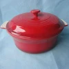 YT -red ceramic tureen with lid stock