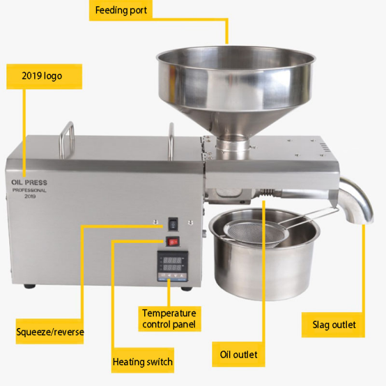 YTK-K28C seeds oil pressing machine mini oil press machine sunflower sesame beans coconut press oil automatic