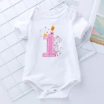 0-2 Years Princess Short Sleeve Rompers+Pant With Skirt+Lace Headband 3 Piece Baby Romper Clothing Set