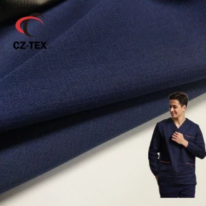 Polyester 92% Spandex 8% fabric ribstop for long sleeve Scrub Jacket coat