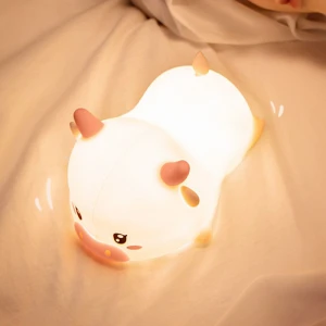 Silly cow night lamp rechargeable silicone clap remote control bedroom bed