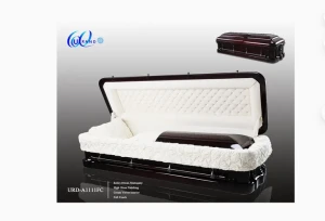 Luxury Metal Casket, Funeral Coffin with Soft Interior Lining, Adult Funeral Casket for Funeral Home