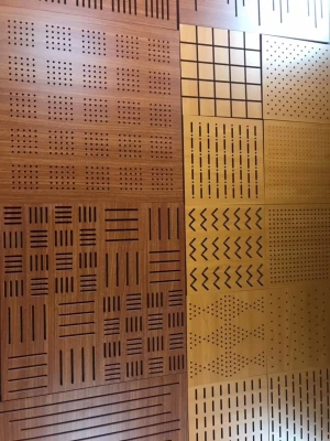 American Style Curve Fluted Sound insulation MDF Board Perforated Acoustic Wood Decorative Sound-absorbing Wall Panel