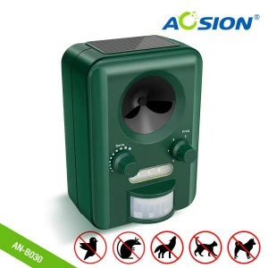 Aosion Sample Available Solar Power Rechargeable sonic guard ultrasonic pest repeller for dog cat deer bird