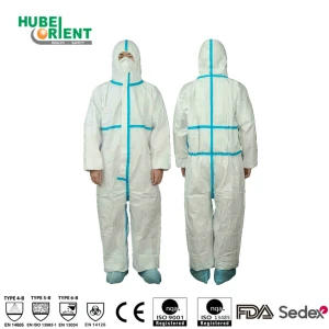 EU Standard Type 4B/5B/6B Anti-static Disposable Use Microporous Chemical Coverall