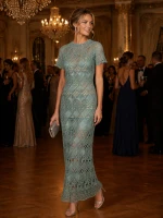 Exclusive Handwoven Bohemian Evening Dress with Artisan Detail