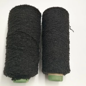Black 300D loop yarn pass needle detector fancy yarn fashion warmer touchscreen gloves in winter-XT11420