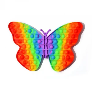 Desktop Educational Toys Game Anxiety Relief Checkerboard Toys Silicone Sensory Rainbow Large Butterfly Fidget Toys