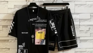 boys short set cotton fleece jerse