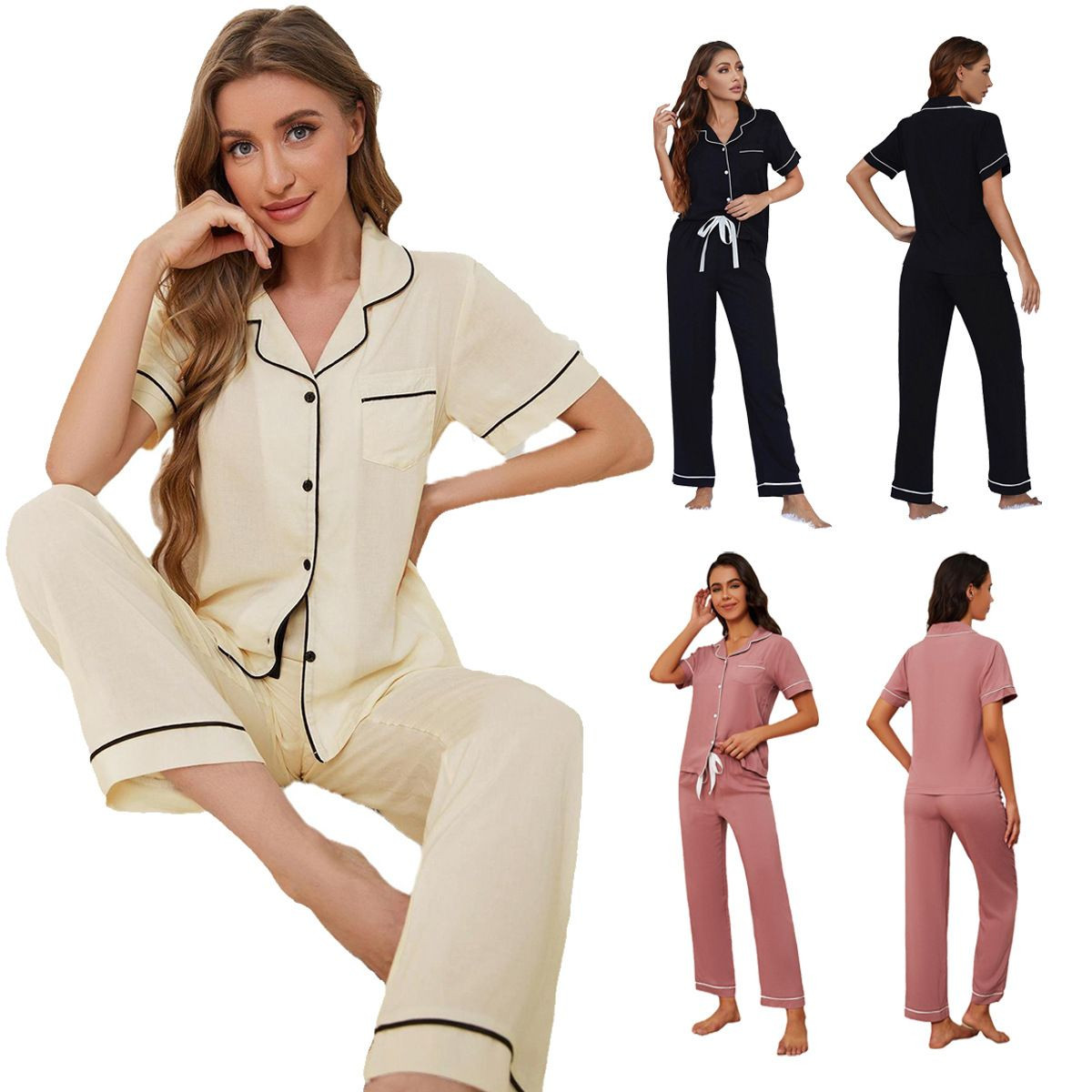 Buy New Design Custom Cotton Pajama Ladies Luxury 2 Pieces Pajamas For ...
