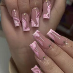 Full Cover 24pcs Private Label Press On Nails Wholesale Artificial Fingernails Acrylic False Artificial Fingernails Wit
