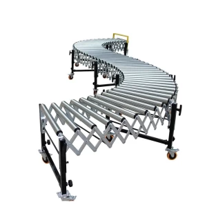 Manual Gravity Flexible Expandable Roller Conveyor Transportation Systems Stainless Steel Rollers 600MM Width