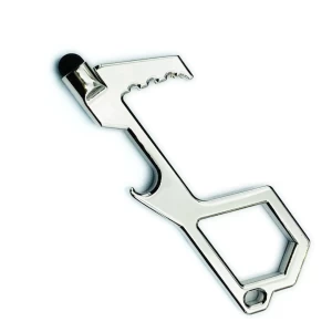 Hot Sales Metal Keychain No Touch Door Opener Bottle Opener Keyring.Touch Pen Keychain