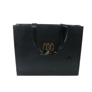 black card paper shopping bag