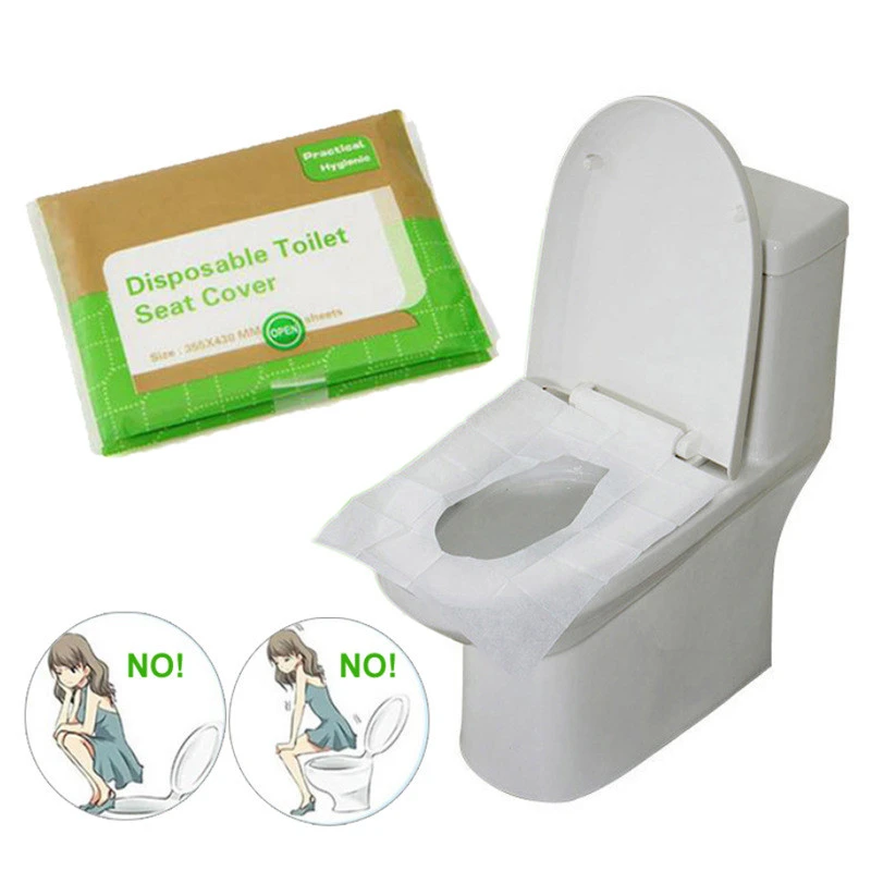 10 Sheets Outdoor Flush-able Toilet Seat Cover Disposable Paper Anti Bacteria Toilet Seat Cushion Sanitary Paper Toilet Mat