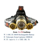 10000Lm XML T6 LED Headlight Headlamp Head Lamp Light 4mode torch +2x18650 battery+EU/US Car charger for fishing Lights