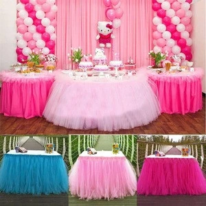 100*80 Cm Wedding Party Tulle Tutu Table Skirt For Birthday Baby Shower Xmas Decor