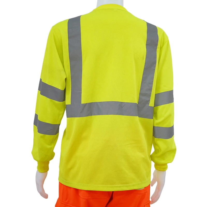 100%Polyester Long Sleeves Safety T Shirt