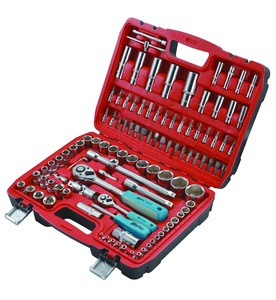 108pcs superior quality 6140 crv 1/4&quot; &amp; 1/2&quot; dr.socket wrench set tools kit motor repair tools kit