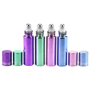 10ml 15ml electroplating glass roll perfume bottle / glass essential bottle /roll on bottle for eye cream