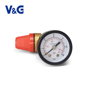 1/2&quot;x 2.5bar-8bar M-BSP x F-BSPd Valogin Brass safety valve with pressure gauge