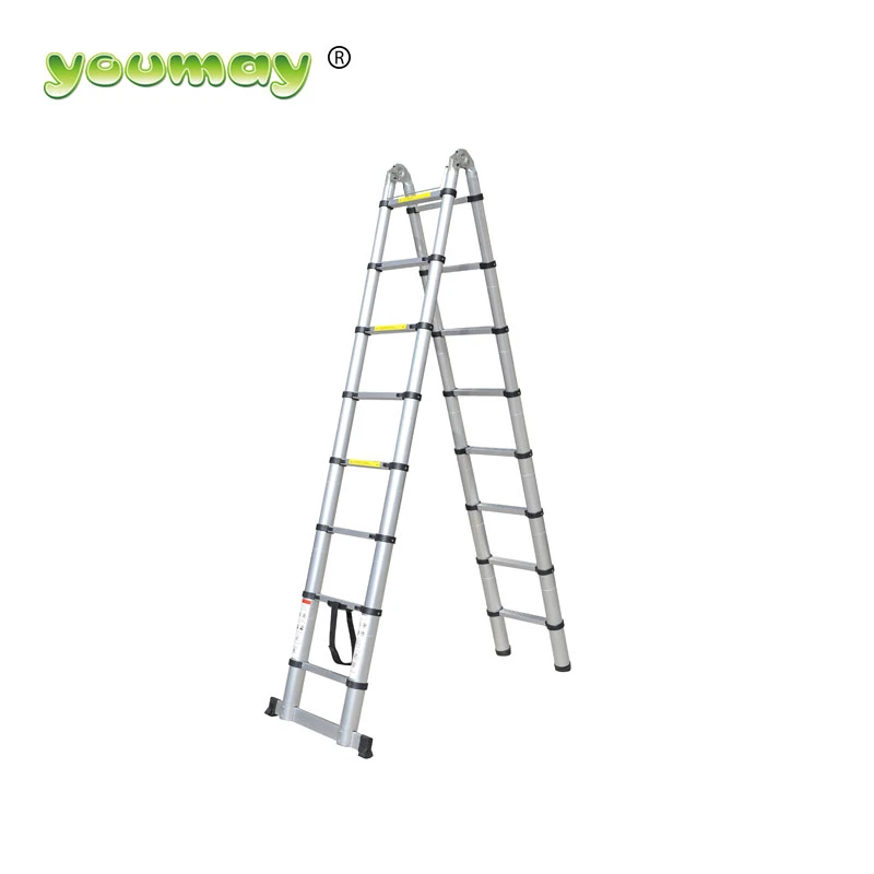 16 steps  aluminium telescopic ladder AT0216A made in China