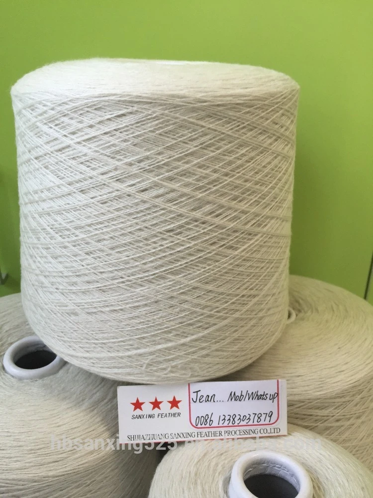 16.5 mic cashmere yarn 28/2NM, natural white color