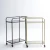 Import 2 tier metal round gold & black color food serving cart metal tea trolley drink trolley from China