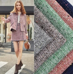 2004284- Thick knitting fabric coat textile, tweed fashion suspender skirt vest decorative fabric
