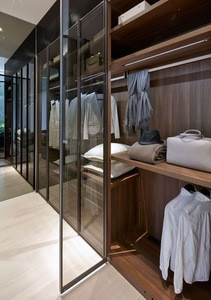 Buy 2018 New Modern Luxury Led Light Bedroom Furniture Glass Open Doors ...