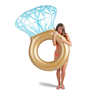 2019 New 0.9 PVC Inflatable Diamond Ring Shape Swim Ring