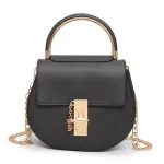 2019free shipping  new saddle womens bag matte iron handle half ring jelly pig chain shoulder slung small handbag