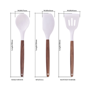 2020 New Trend Multipurpose Silicone Kitchen Tools with Walnut Handle