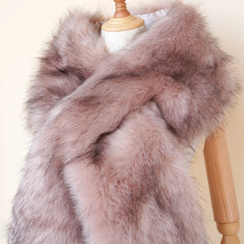 2020 Winter Korean Style Fashion Keep Warm Fox Faux Fur Collar Scarf Shawls For Women