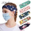 2021 New Headbands With Buttons Fashion Flower Stretching Sport Yoga Hair Band for Women Custom Elastic Hair Accessories