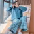 Import 2021 new plaid pants womens simple and generous knitted casual loose home clothes womens pajamas from China