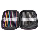 22 Pcs Sizes 2.0mm-6.0mm New Colorful TPR Soft Handle Aluminum Crochet Hooks Knitting Needles Set