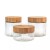Import 220ml 300ml 420ml 660ml 730ml Clear Glass Cream Jar with Wooden Lid for Face Cream from China
