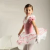 221PW Pink fuzzy dress girls ballet tutu skirt stage performance costumes dance wear