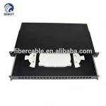 24 Port Fiber Optical Patch Panel Rack Mount Enclosure Drawer Type Optic Patch Panel Black
