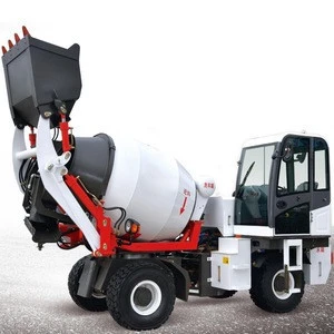 2.5 CBM Auto-feeding ready mix truck concrete  automatic loading transit mixer cement mixer truck