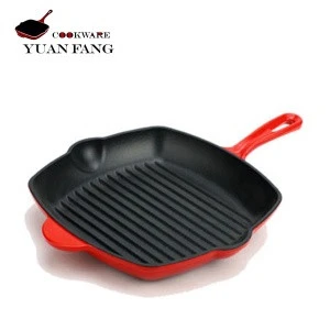 28 cm Cast Iron Square Grill Pan Non Stick Steak Frying Pan for Electric or Gas Stove Tops