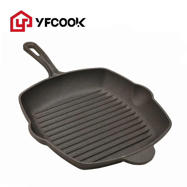28cm Cast iron steak pan skillet vegetable oil preseason cookware non-stick fry grill pan griddle manufacturer customize