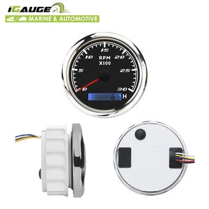 3-1/3&quot; 85mm High quality 3000 RPM black face waterproof tacho gauge for marine and  automotive