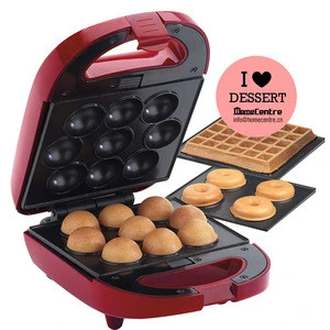 3-in-1 Treat Maker, with detachable plate Doughnut, Cake Pop, and Waffle Maker 600W