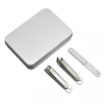 3 Pcs nail clippers nail file in iron box Household trimming Manicure set  Toe Nail Art Tools Set Kits